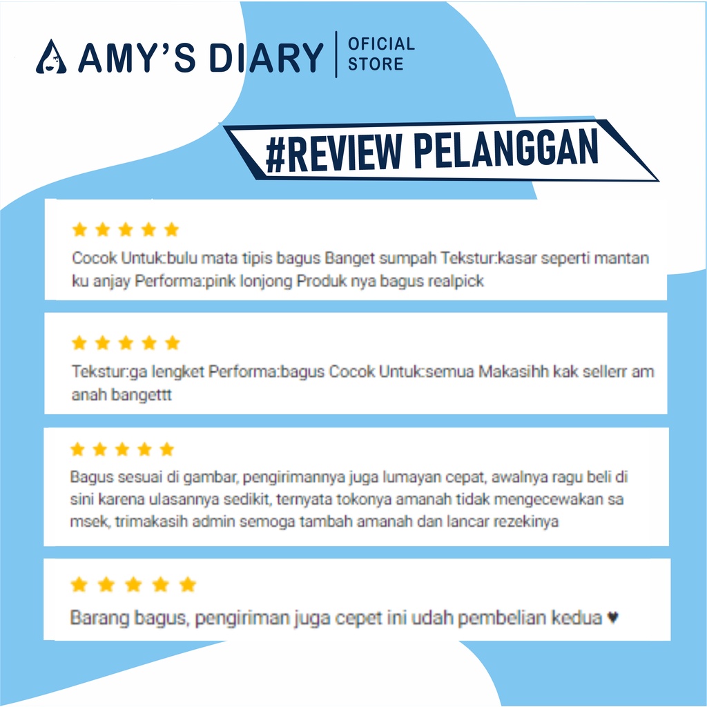 [BPOM] Mascara Waterproof AMY'S DIARY Curling Eyelash Long Lasting Tahan lama 100% ORIGINAL