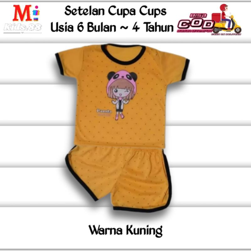 setelan anak playset/CUPA CUPS setelan baju anak perempuan/NEW PANDA YIKATONG/size S,M,L,XL,XXL buat usia 6bln-4tahun