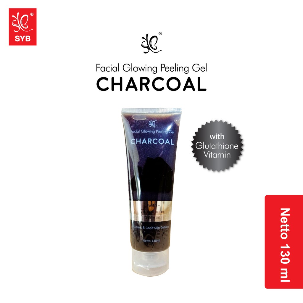 SYB Facial Glowing Peeling Gel Charcoal / FACIAL GLOWING PEELING GEL CHARCOAL BLACK WITH GLUTHATION by syb