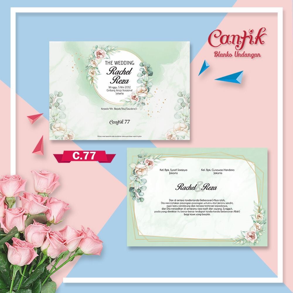 CANTIK 77 | BLANKO UNDANGAN | BLANGKO UNDANGAN | BLANGKO UNDANGAN MURAH | BLANGKO UNDANGAN KEKINIAN 