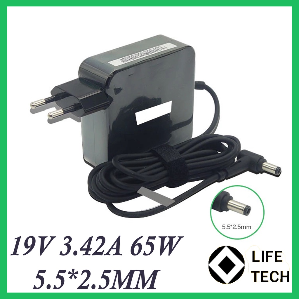 AC Adaptor Laptop ASUS 19V 3.42A 65W (5.5*2.5mm) Plug-in Model K40in K40ie K40ij K46 A46 K56 X43 X401 K42 A43 Series A52 A53 A45 Series A73 75 F45V F75V K55A K55D K73T K95V N45V N46V N56D N56V