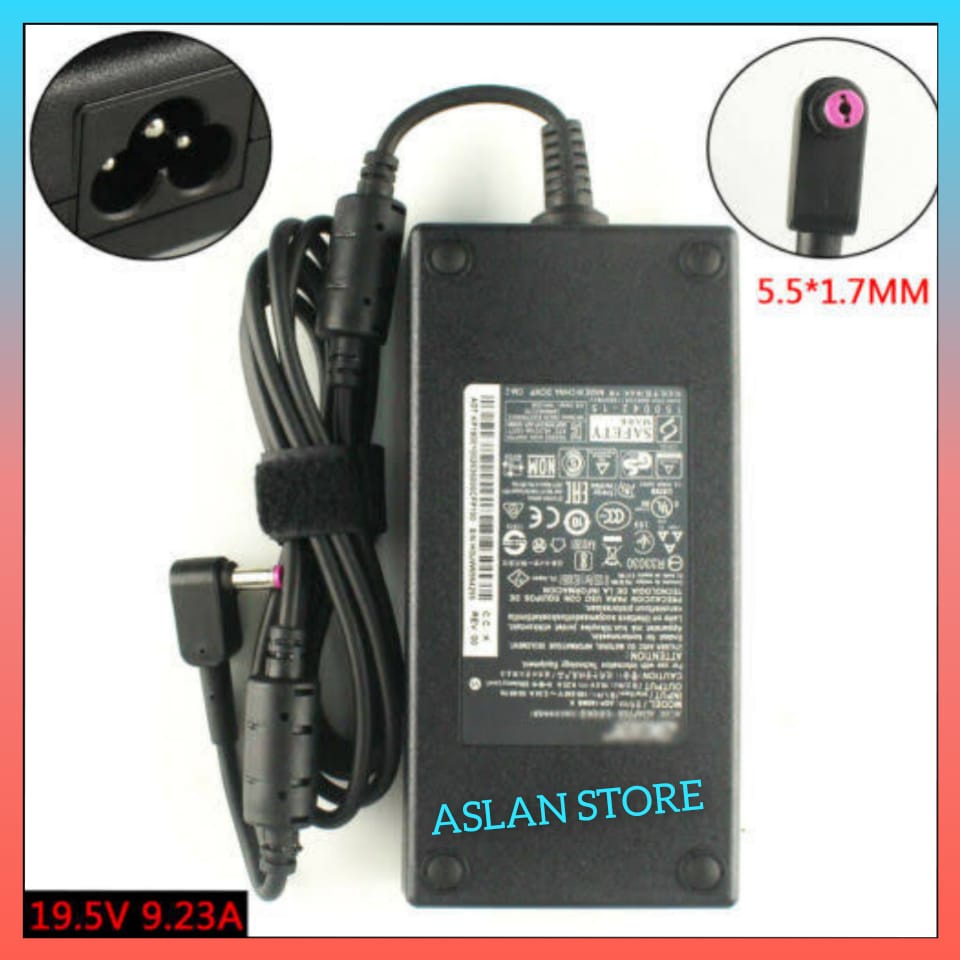 Adaptor Charger Original Acer Nitro 5 AN515-52, N17C1, 19.5V 9.23A Acer Aspire 7 Acer Nitro 7 AN517-51-56YW N18C4 ASPIRE NITRO 7 AN715-51-79NX, VN7-791G-792A, NITRO 7 AN715-51-786X Acer Aspire V15 V17 Nitro 17 VN7-793G NITRO 7 AN715-51-726G