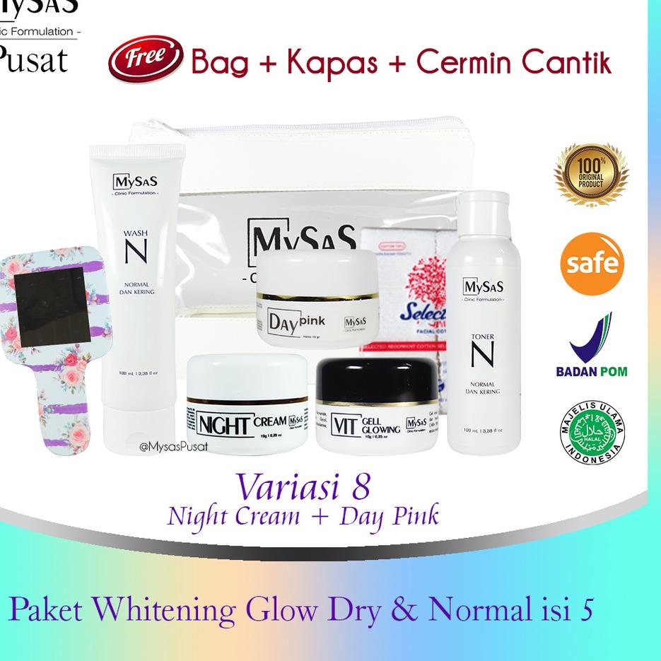 idL1x1W--Mysas skincare paket Whitening glow normal & kering isi 5 / original termurah untuk kulit k