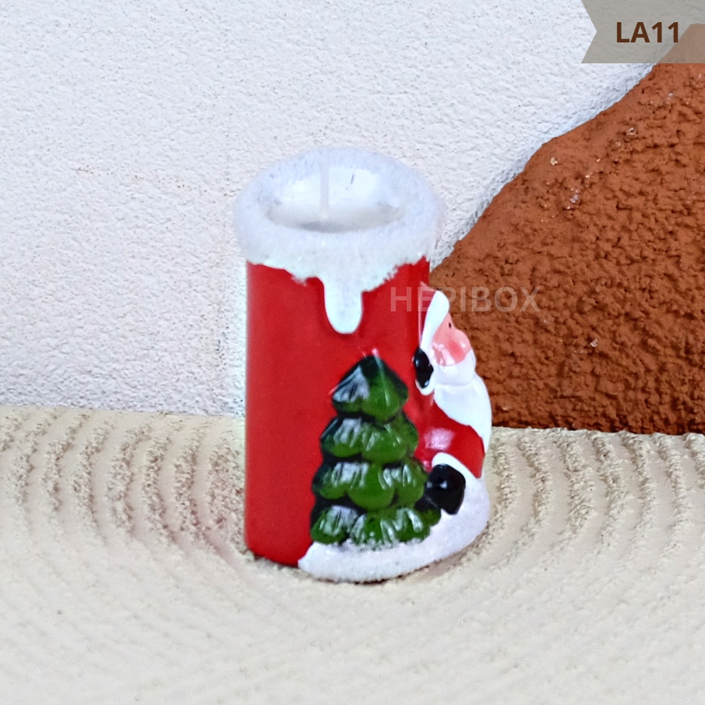 Lilin Keramik - Lilin Motif Christmas - Gift Lilin Natal - Hampers Natal | LA11