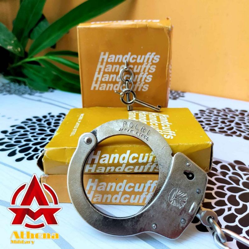 Borgol tangan besar handcuffs kuning | borgol polri | Borgol satpam/security grosir