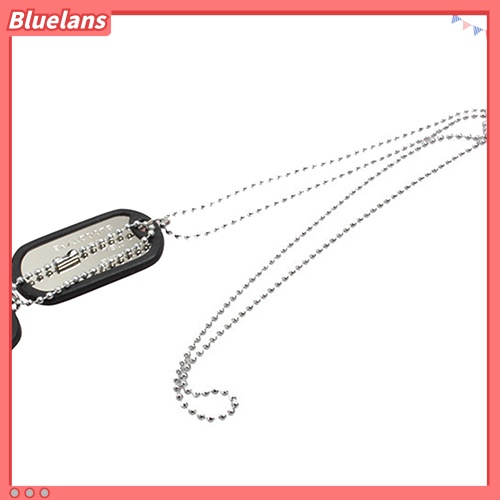 Bluelans Kalung Rantai Manik-Manik Liontin Dog Tag Untuk Pria Dan Wanita