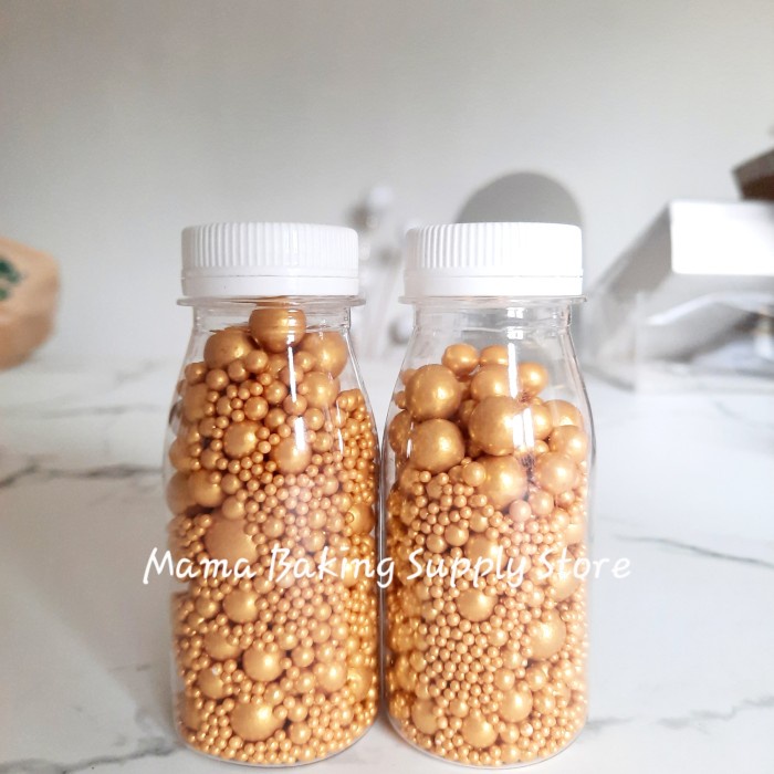 

Edible Sprinkle MIX PEARL GOLD MATTE Mutiara EMAS CAMPUR Topping -+50g