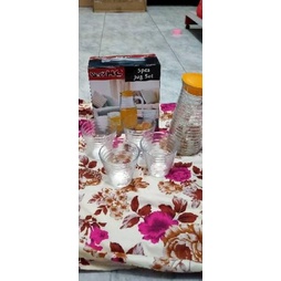 Deals--Water jug set hc gelas Teko set kaca 5 in 1 hc gelas tebal