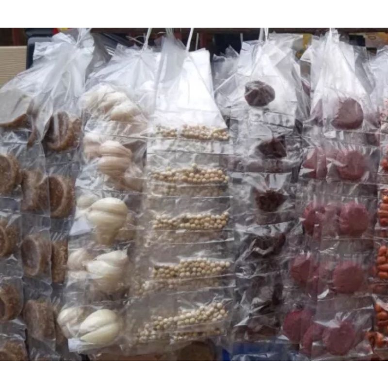 

5 macam.gula merah,bawang putih,lada,asam,terasi.isi 20 renceng.