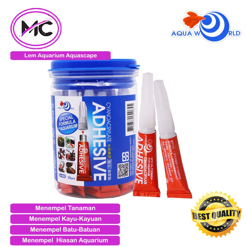 Lem Aquascape Lem Tanaman Pohon Khusus Aquarium Instant Glue Lem Anti Air Super Kuat Tahan Air