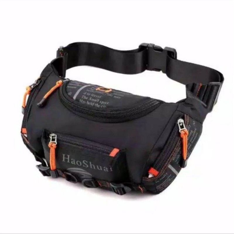 HAOSHUAI 5135Tas Selempang Pria Waistbag Pria Tas multifungsi  Masa kini