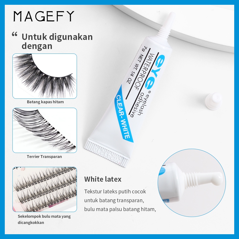 MAGEFY Lem Bulu Mata Palsu Expert Premium / Lem Eyelash Extension Tahan Lama Tidak Perih / Lem Glue Eyelash  Super Kuat Lady White7161