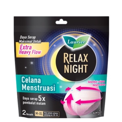 LAURIER RELAX NIGHT CELANA MENSTRUASI M-XL (2 PCS)