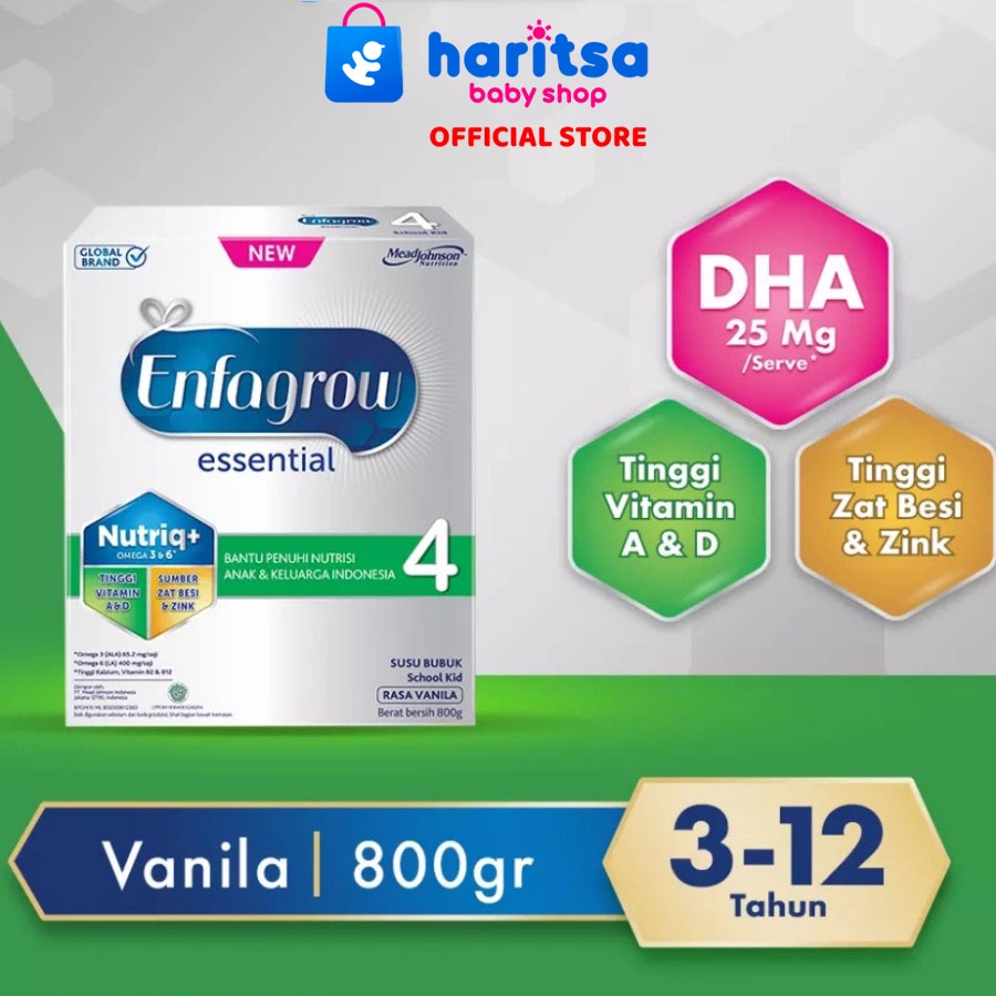 Susu Enfagrow/ Susu Formula/Enfagrow Essential 4 vanilla 400 - 800gr