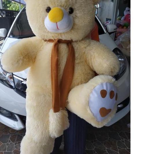 Terpercaya Boneka teddy bear jumbo / boneka beruang jumbo syal telapak pink muda /GROSIR BONEKA JUMB
