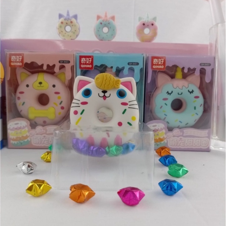 PENGHAPUS LUCU DONUT UKURAN BESAR SUPER IMUT LUCU UNIK SPECIAL EDITION STIP HAPUSAN KARAKTER DONUT CUTE FAVORIT WARNA-WARNI UKURAN 6X6CM STATIONARY READY GROSIR DAN COD