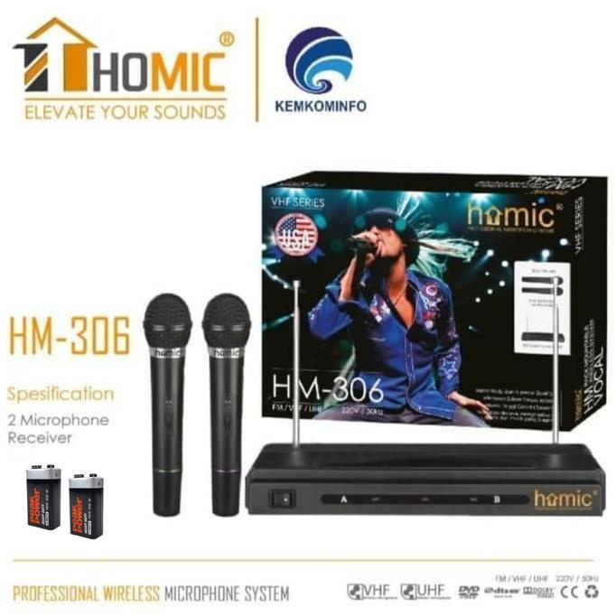 Mic Wireless Double Microphone/Mic Tanpa Kabel/Microphone Wireless