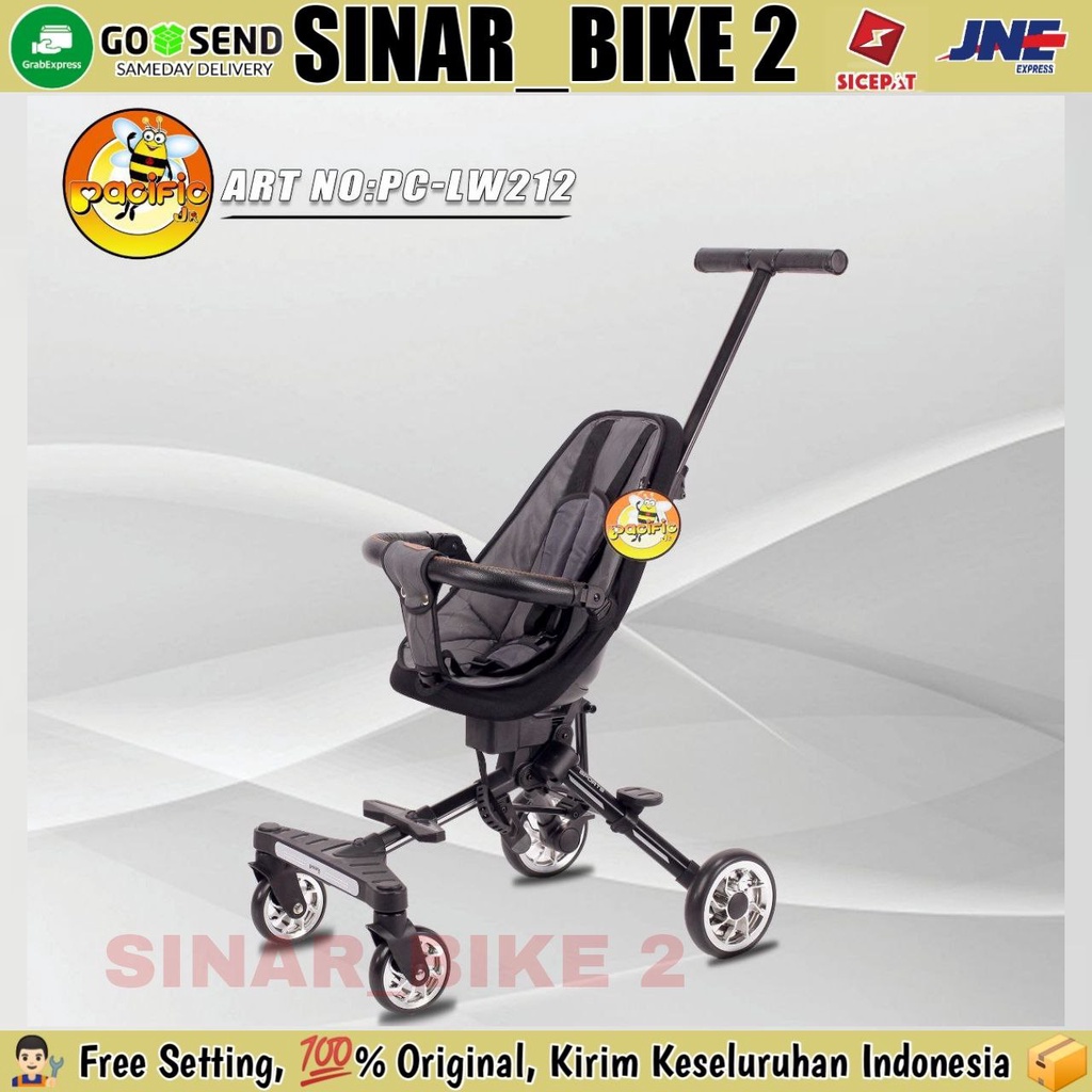 Kursi Dorong Bayi Pacific LW 212 /211/212-2 Hadap Depan atau Orang Tua /Lipat 1-Tombol Micro Trike Stroller