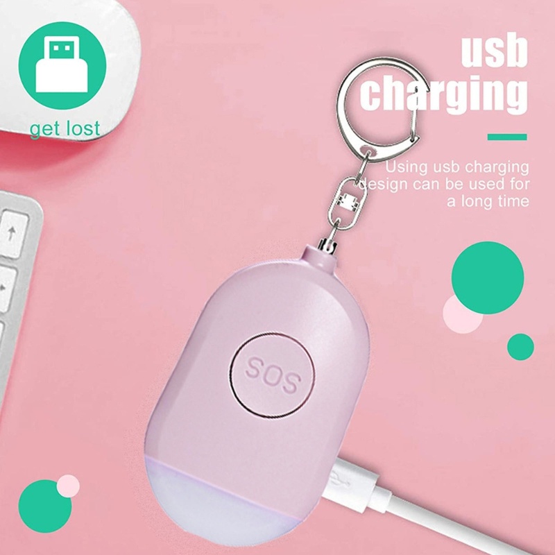 Zzz Gantungan Kunci Alarm Sirene 130dB Dengan Lampu LED Untuk Orang Tua