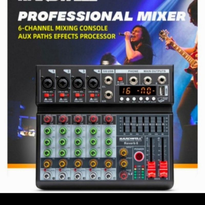 MINI MIXER AUDIO HARDWELL REVERB 6 MIXER MINI RECORDING TO PC ORIGINAL