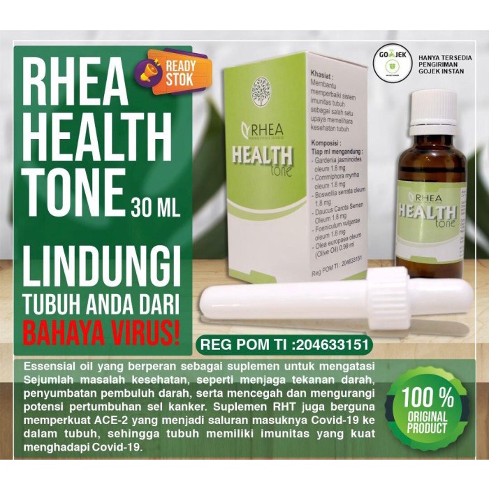 RHEA HEALTH TONE 30ML MINYAK ESENSIAL IMUNITAS ORIGINAL AIR MANCUR REA HELTH