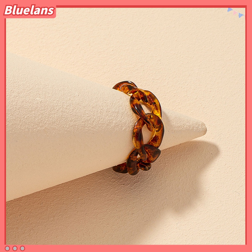 Bluelans Cincin Rantai Geometris Bahan Akrilik Resin Transparan Untuk Wanita