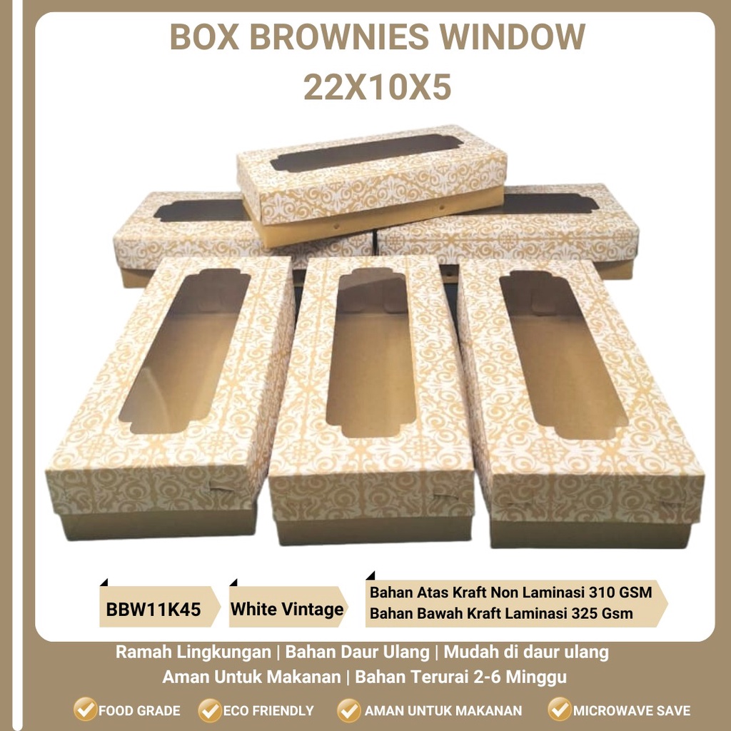 Box Brownies 22x10x5 Dus Brownies Window (BBW11K45-Laminasi)