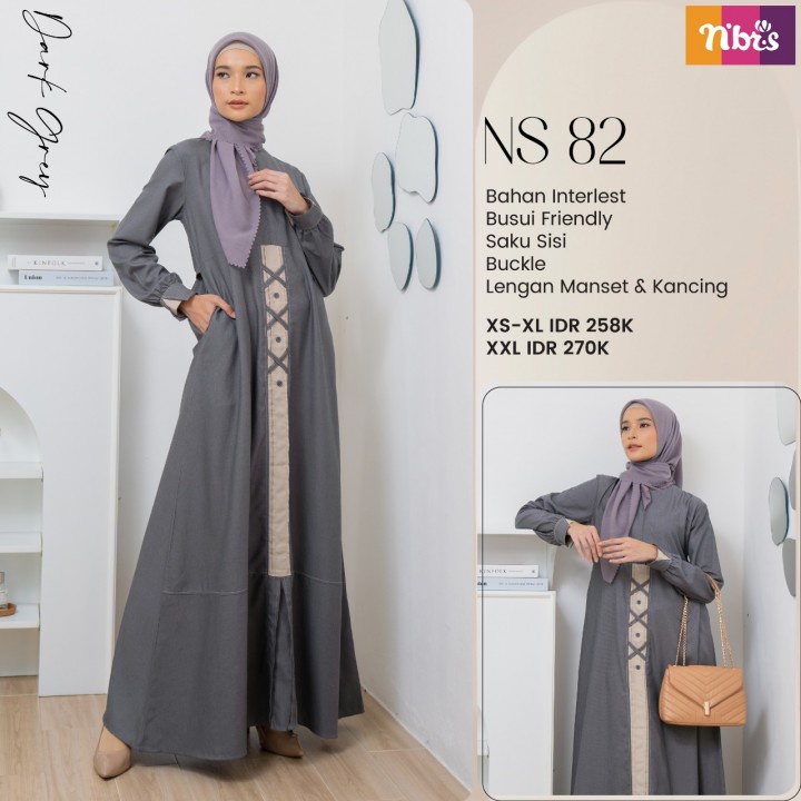 Nibras Gamis NS 082 NS 82 / Gamis Dewasa / Dress Remaja / FASHION MUSLIM