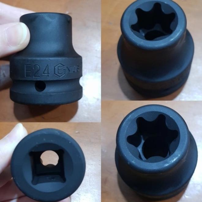 Genius Tools E20 Impact Star Socket 3/4" Mata Sok Shock Bintang E-20