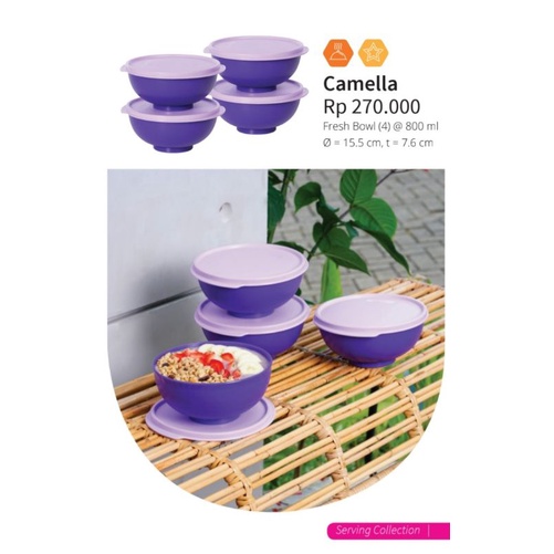 MOORLIFE Mangkok Ada Tutupnya Bowl CAMELLA 800ml ECERAN