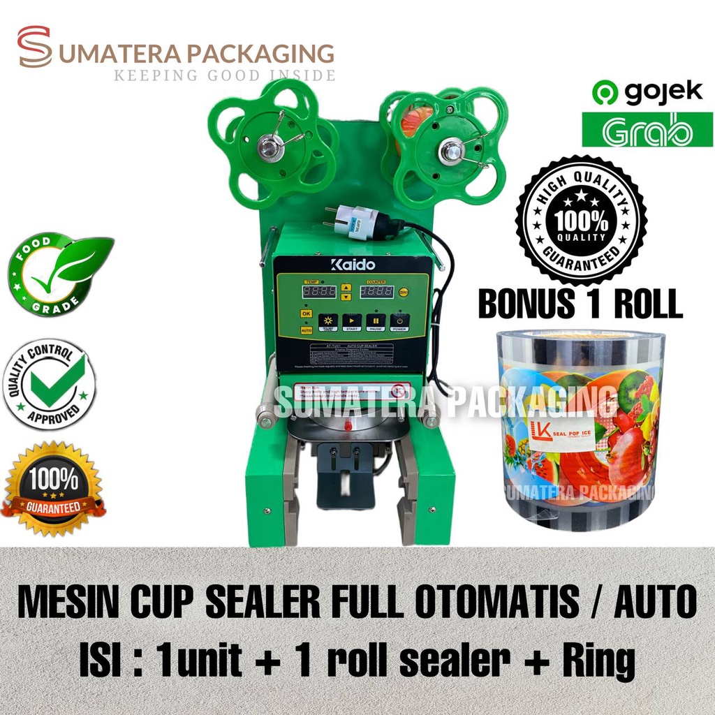 MESIN CUP SEALER FULL OTOMATIS KAIDO / MESIN PREES GELAS 12 - 22OZ MEDAN