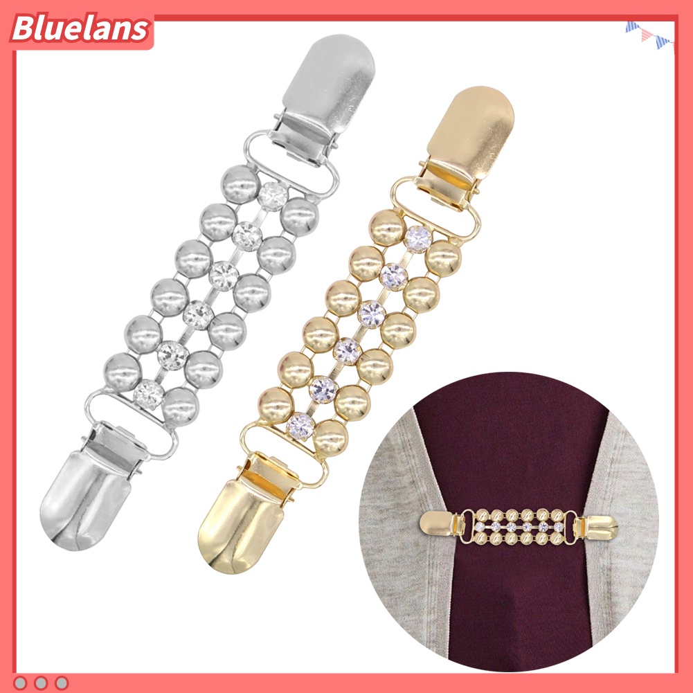 Bluelans Klip Rantai Berlian Imitasi Tanpa Kancing Untuk Dekorasi Sweater Kardigan Kemeja Wanita