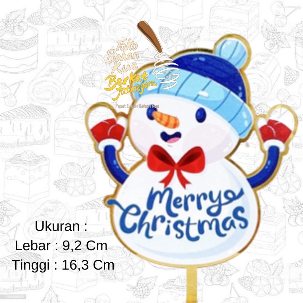 CAKE TOPPER CHRISTMAS AKRILIK NATAL / TOPPER XMAS SANTA CLAUS KUE INSERT DEKORASI / PCS