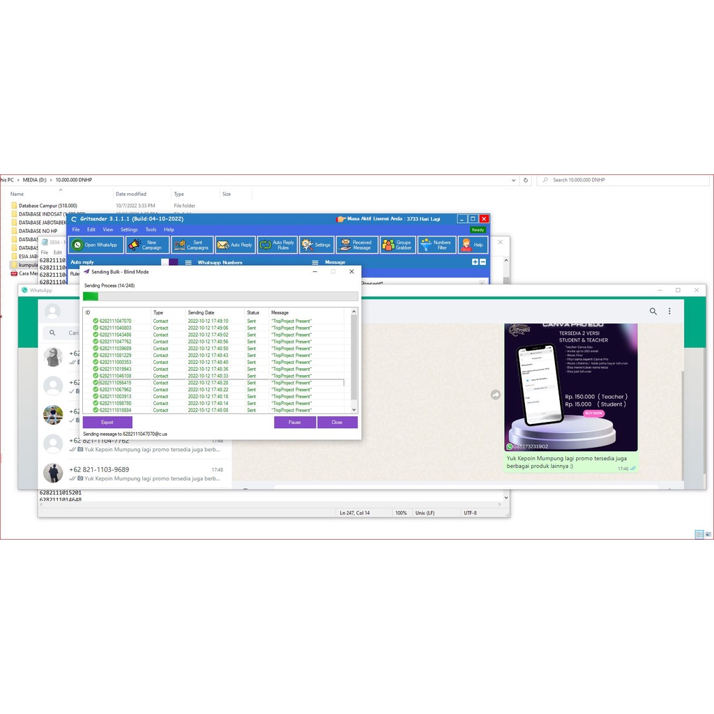 Wa Blaster | Gritsender Pertahun Dan Lifetime