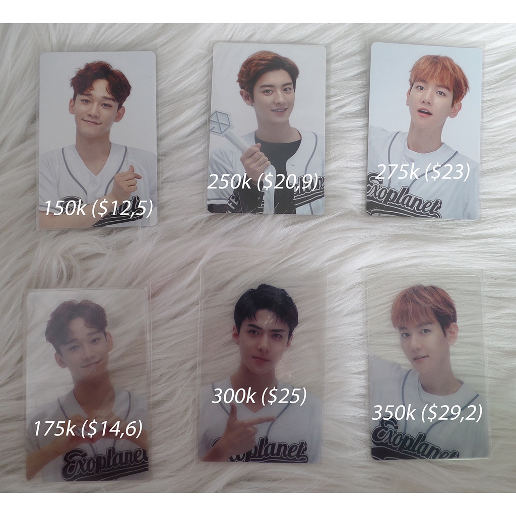 PHOTOCARD EXO SEHUN CHEN CHANYEOL BAEKHYUN OFFICIAL ELYXION 11STREET 11ST REGULAR TRANSPARENT READY 