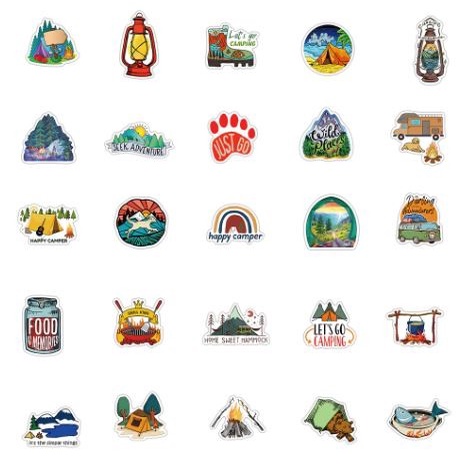 Outdoor Camping PVC Sticker (10pcs)