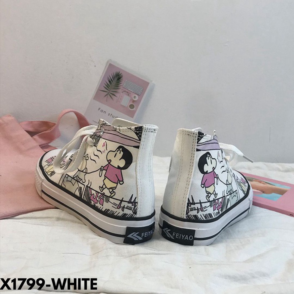 SEPATU SNEAKERS WANITA GAYA ALA ANAK SEKOLAH YANG KEREN BET GOOD QUALITY MATERIAL CANVAS IMPORT 1799