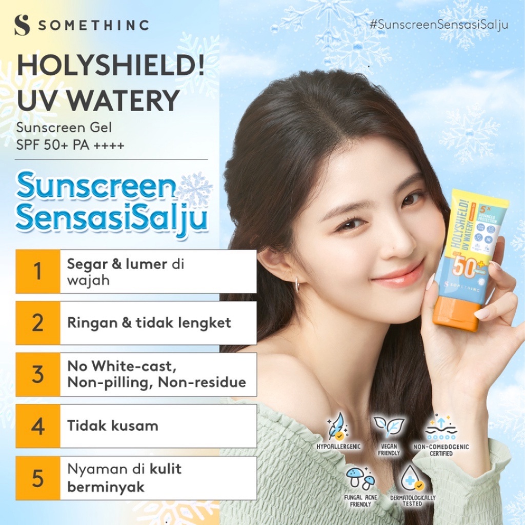 SOMETHINC Holyshield! (Sunscreen Comfort Corrector Serum SPF 50+ PA++++, UV Watery Sunscreen Gel SPF 50+, Glowing Up Sunscreen Stick SPF 50++ PA ++++, Shake Mist SPF46 PA+++, No Sebum Mineral Blur Translucent Loose Powder) - 50 ml, 15 ml, 5 ml - Sunblock