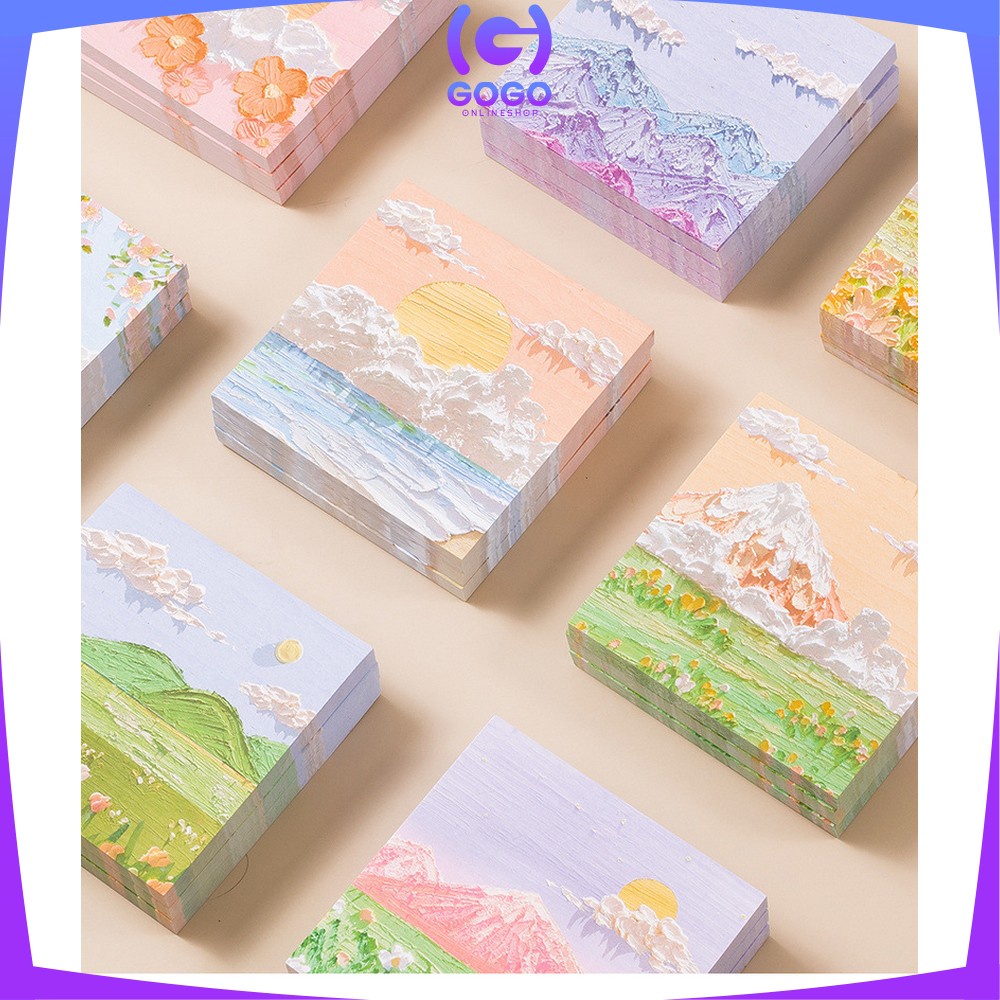 GOGO-A37 Memo Tempel Aesthetic Sticky Notes Motif Alam Indah / Note Beauty nature / Memo Tempel Notes Pemandangan / Memopad lucu