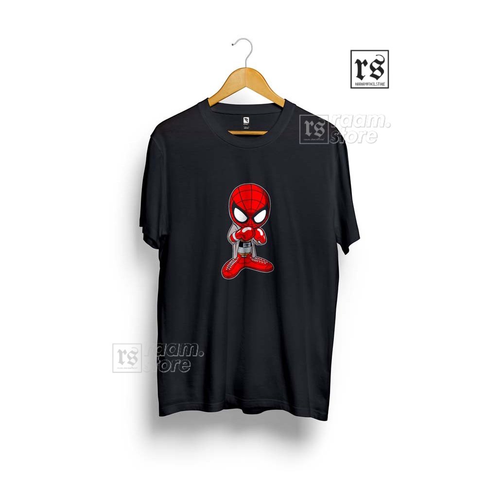 Kaos Distro Spider Boxer Kartun Cotton Combed 30s Bahan Terlaris Pria Wanita COD - Raam.Store
