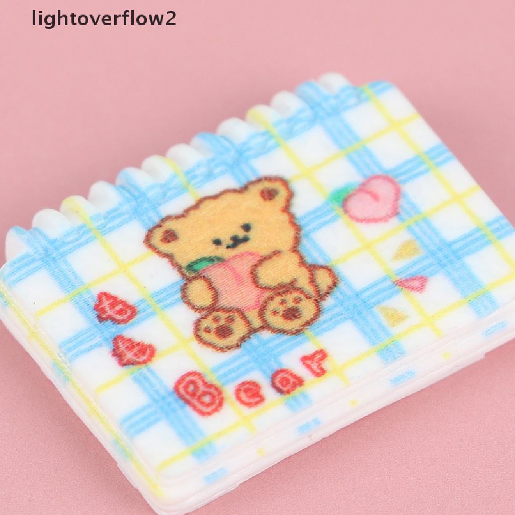 (lightoverflow2) 2pcs / Set Miniatur Notebook Skala 1: 12 Untuk Dekorasi Rumah Boneka (ID)