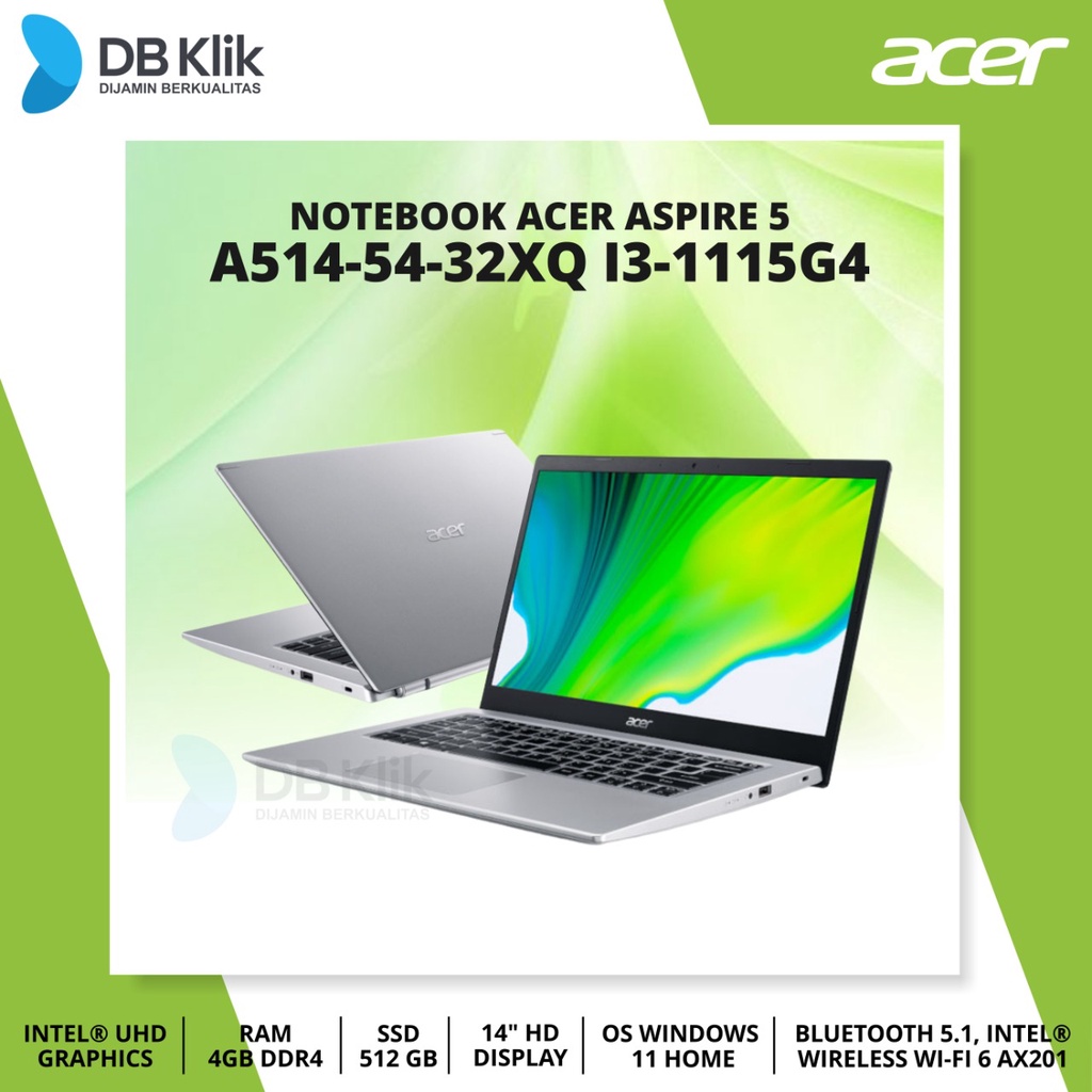 NOTEBOOK ACER Aspire 5 A514-54-32XQ I3-1115G4 4/512 WIN11 14" Silver