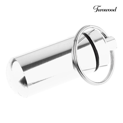 Twowood Gantungan Kunci Tempat Obat Pil Ukuran Kecil