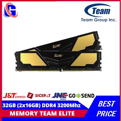 Memory TEAM Elite Plus 32GB (2x16GB) DDR4 3200Mhz (Resmi,Grs Lifetime)