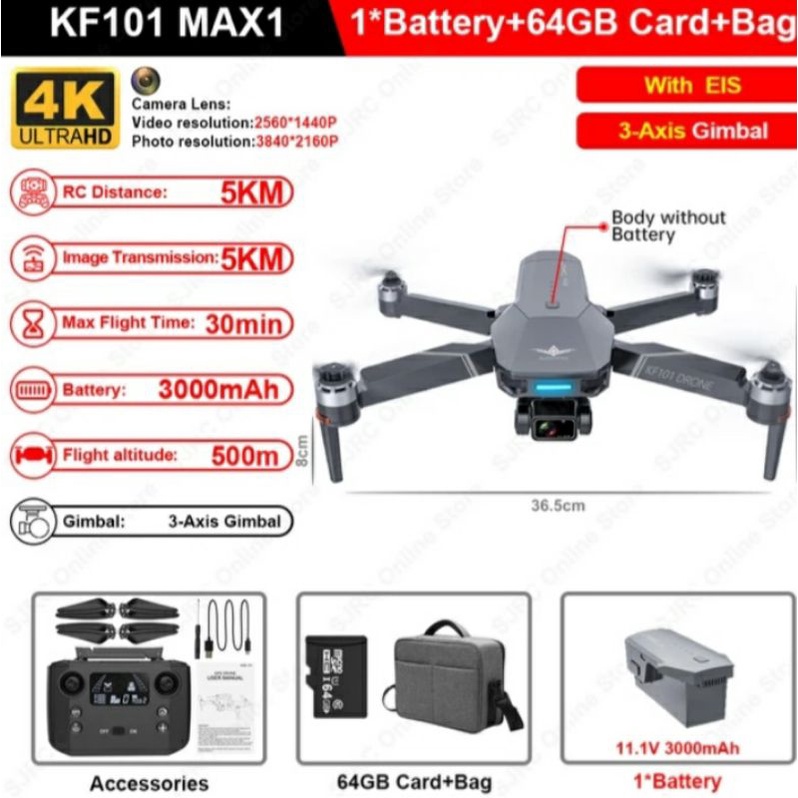KF101 Max GPS Drone Kamera HD Profesional 5G Wifi FPV Drone 