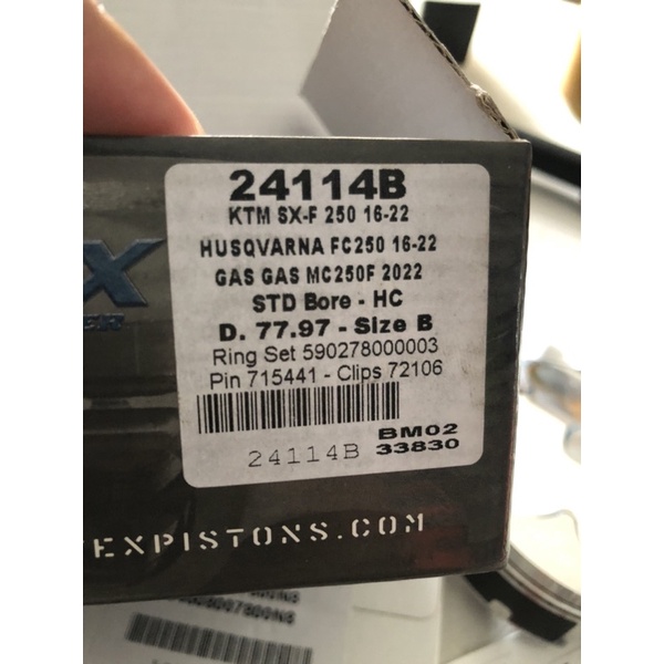 Piston Kit ktm Husqvarna 250 vertex 2016up