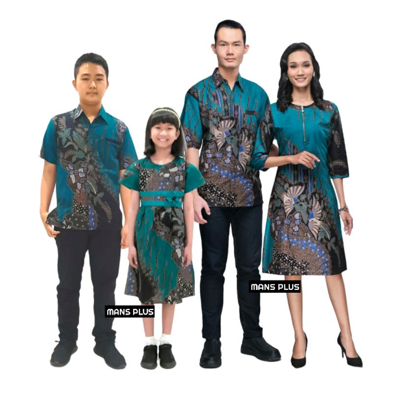 Couple Batik Keluarga Sarimbit Dress Jumbo 4L-5L Big Size XXXL Seragam Batik Keluarga VVK