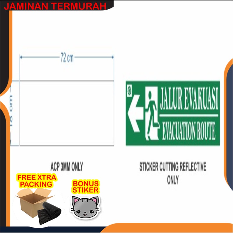 

Promo Custom Rambu Jalur Evakuasi 72cm x 18cm Elegan