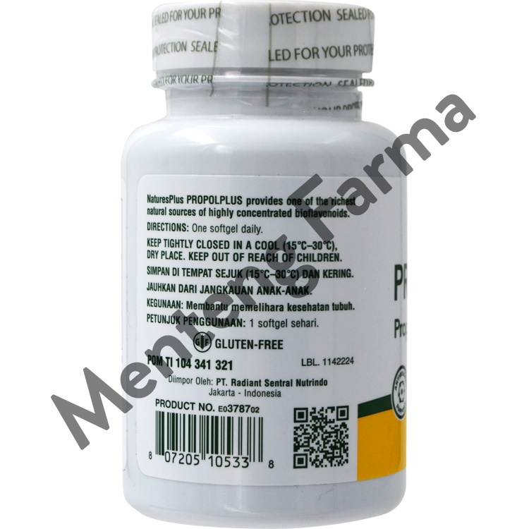 Natures Plus Propolplus Propolis With Bee Pollen 60 Kapsul Lunak