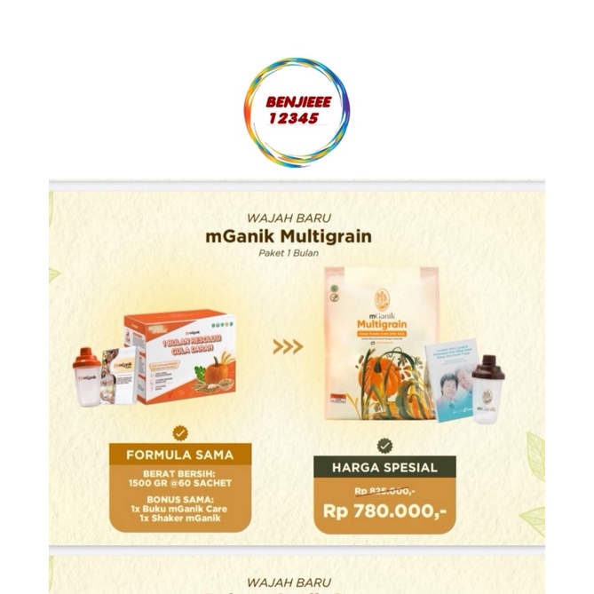 Mganik Multigrain 1 bulan 60 sachet  original M GANIK META FIBER Multi Grain minuman diabetes darah tinggi gula darah  original 100% bpom halal  mencegah menyembuhkan obat kencing manis kolestrol penurun gula darah hipertensi